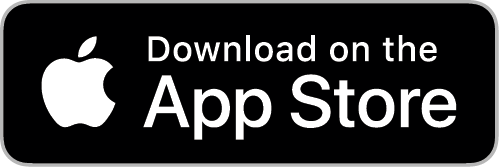 Black and white App Store download button with Apple logo
