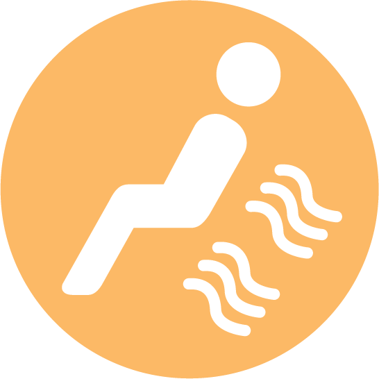 Icon to show dual-lumbar heat
