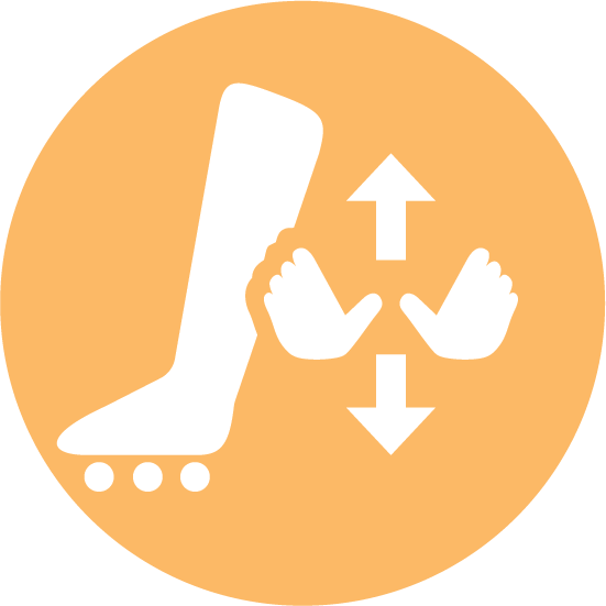 Icon to show extending foot and calf massager