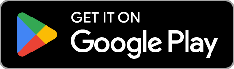 Google Play Store download button with colorful triangle icon on a black background