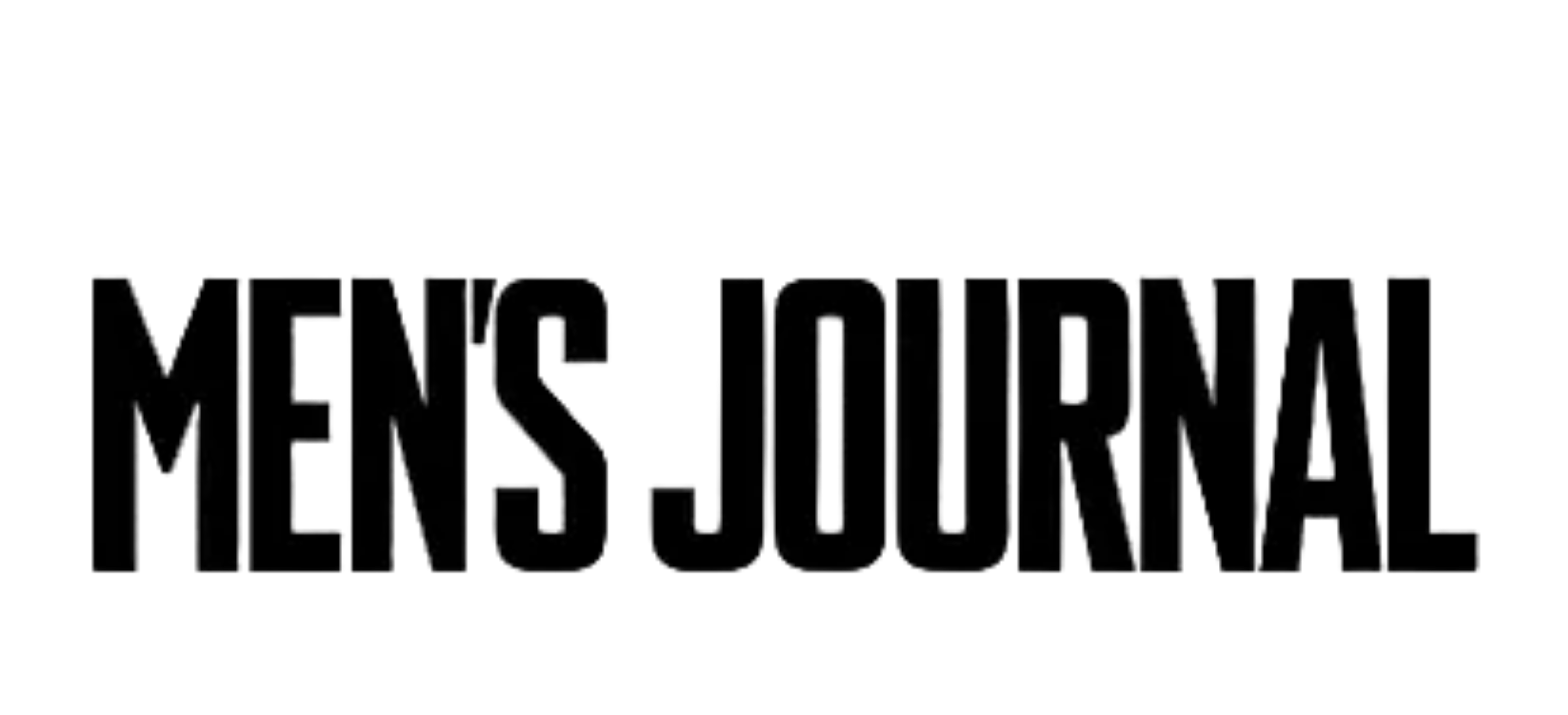 Black text 'MENS JOURNAL' on a transparent background