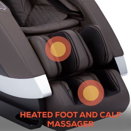 Super Novo Massage Chair - espresso chair - showing foot and calf massager