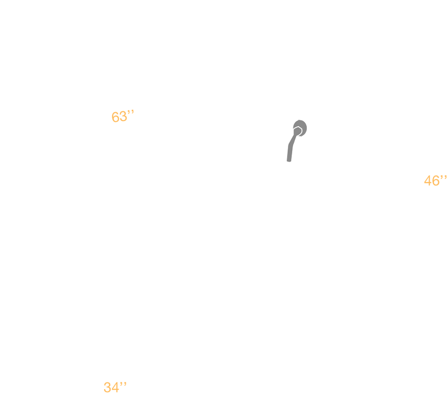 Dimensional drawing for Super Novo Massage Chair