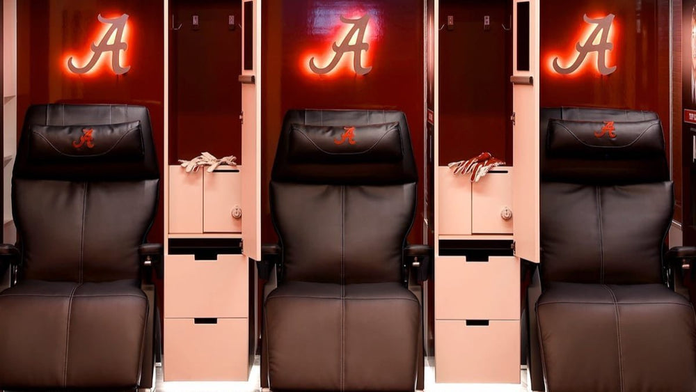 Roll Tide Rocking Chair Perfect Chairs “Touch Down” in Crimson Tide’s New Locker Room.