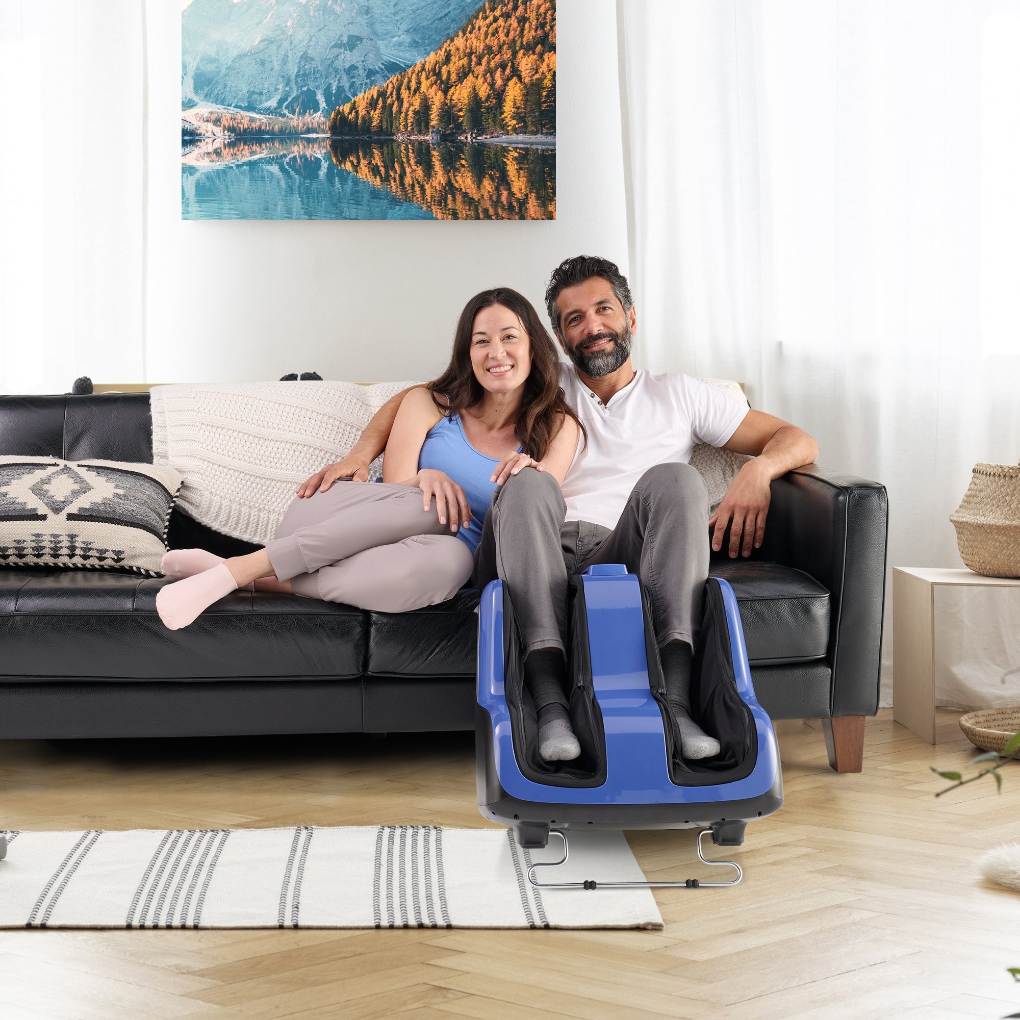 Couple using Reflex SOL Plus Foot and Calf Massagers