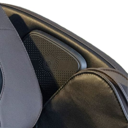 Close-up of massage chair interior to focus on speakers