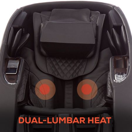 Super Novo Massage Chair - gray chair - showing dual-lumbar heat