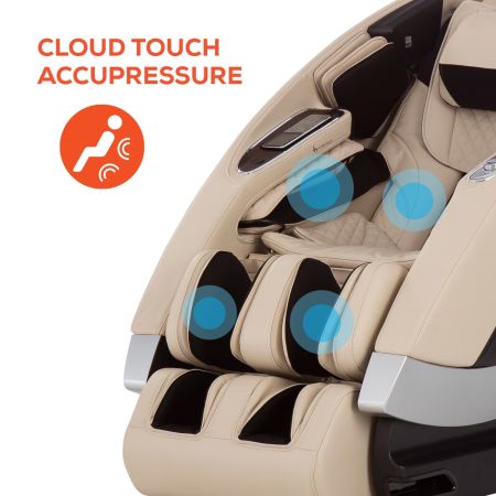 Super Novo Massage Chair - cream chair - showing cloud touch acupressure