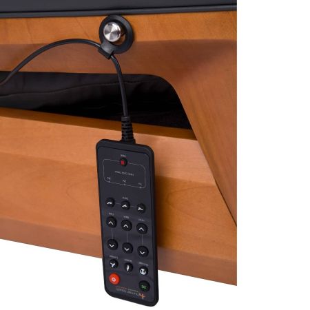 Close up of remote control on hook for Gravis ZG Chair