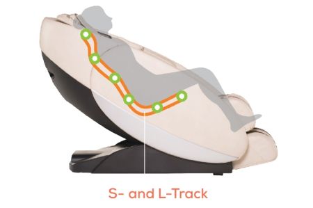 Novo XT2 Massage Chair in Cream - L-Track Massage Close-up