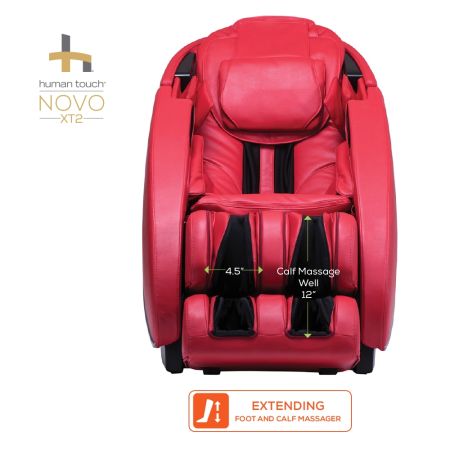 Novo XT2 Massage Chair in Red - Foot and Calf Massage Dimensions