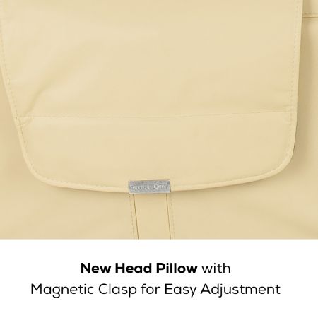 close up of head pillow with magnetic clasp