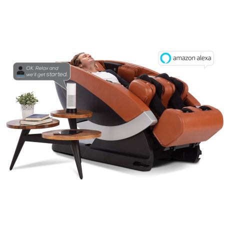 Super Novo Massage Chair - Saddle upholstery showing Alexa Capability with massage
