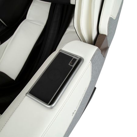 WholeBody® ROVE Massage Chair in Moon - Close Up of Wireless Phone Carger