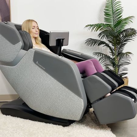 WholeBody® ROVE Massage Chair in Slate - Model in Chair
