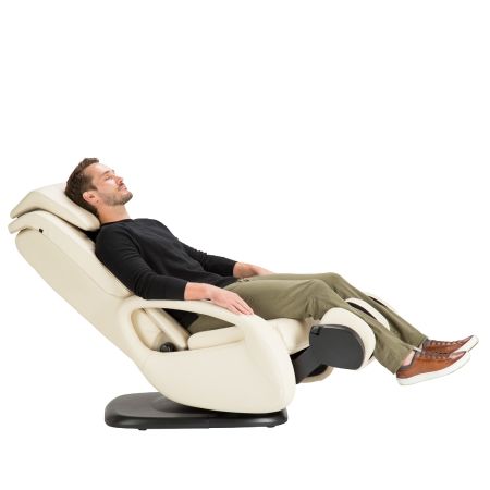 Side view of a man in bone-colored WholeBody® 5.1 Massage Chair